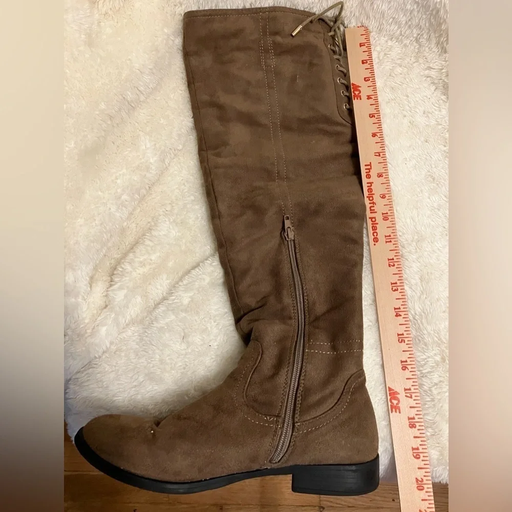 XOXO TRISHH2 Boots Faux Suede Over-The-Knee SlouchTaupe Size 7.5